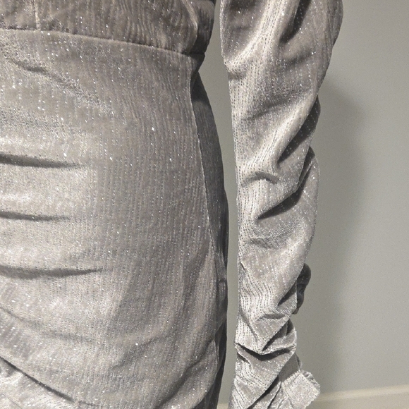 Lavish Alice Metallic Silver One-Shoulder Dress - Picture 7 of 16